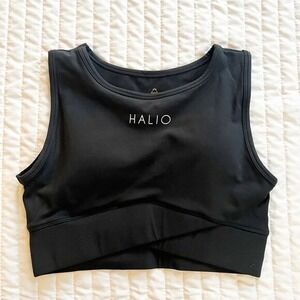 Halio Athletic Black High Neck Sports Bra Women's XS New
